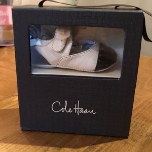 Cole Haan baby shoes. Tan and white, baby size 3
